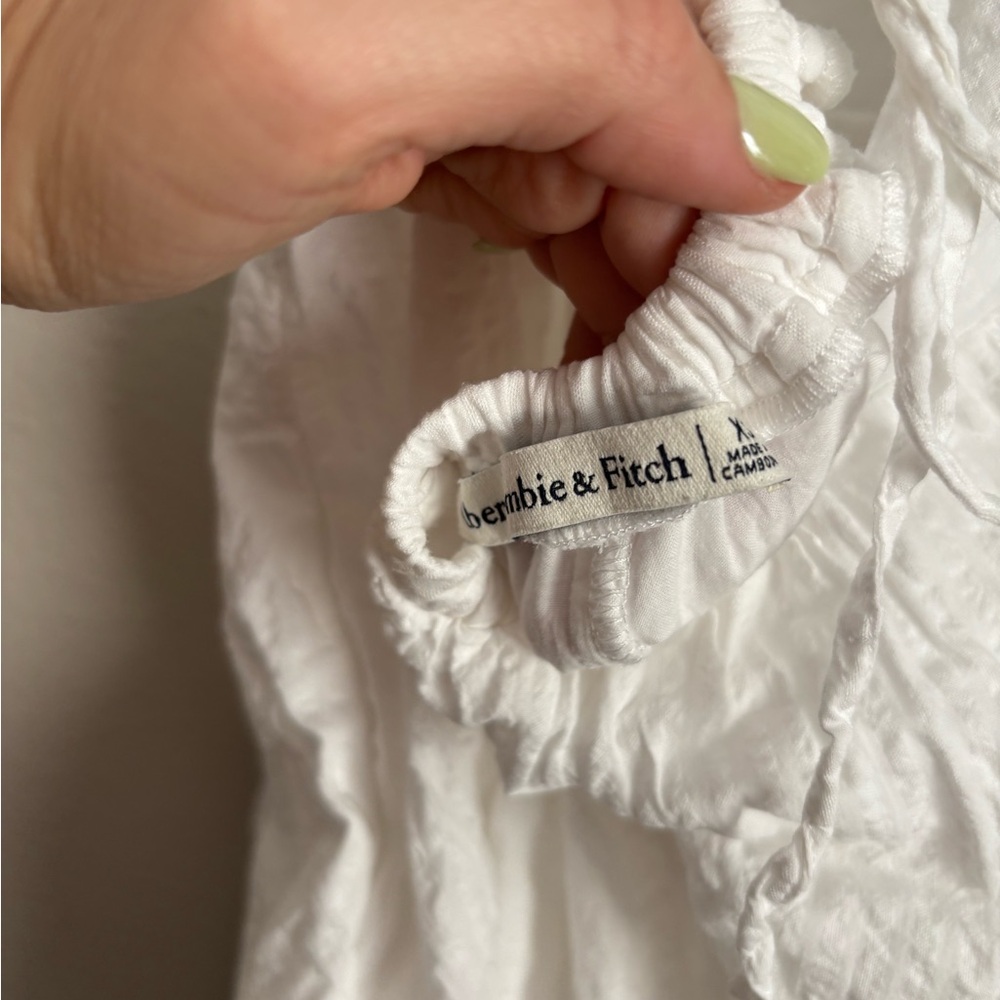 Abercrombie Puff Sleeve Babydoll Romper White XS - Picture 6 of 7